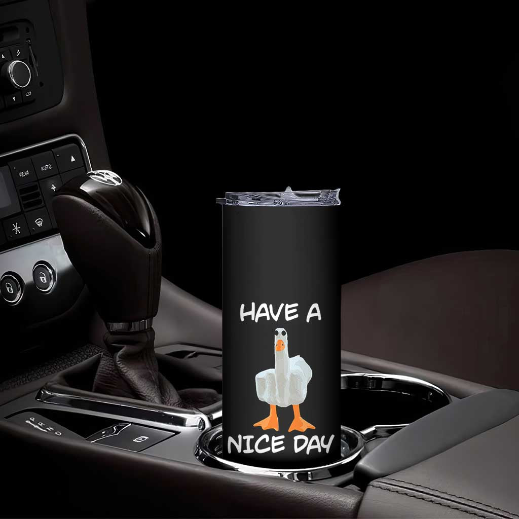 Duck You Skinny Tumbler Funny Middle Finger Duck You White Elephant Gifts For Adults TB10 Print Your Wear