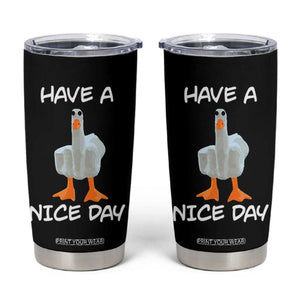 Duck You Tumbler Cup Funny Middle Finger Duck You White Elephant Gifts For Adults TB10 Black Print Your Wear
