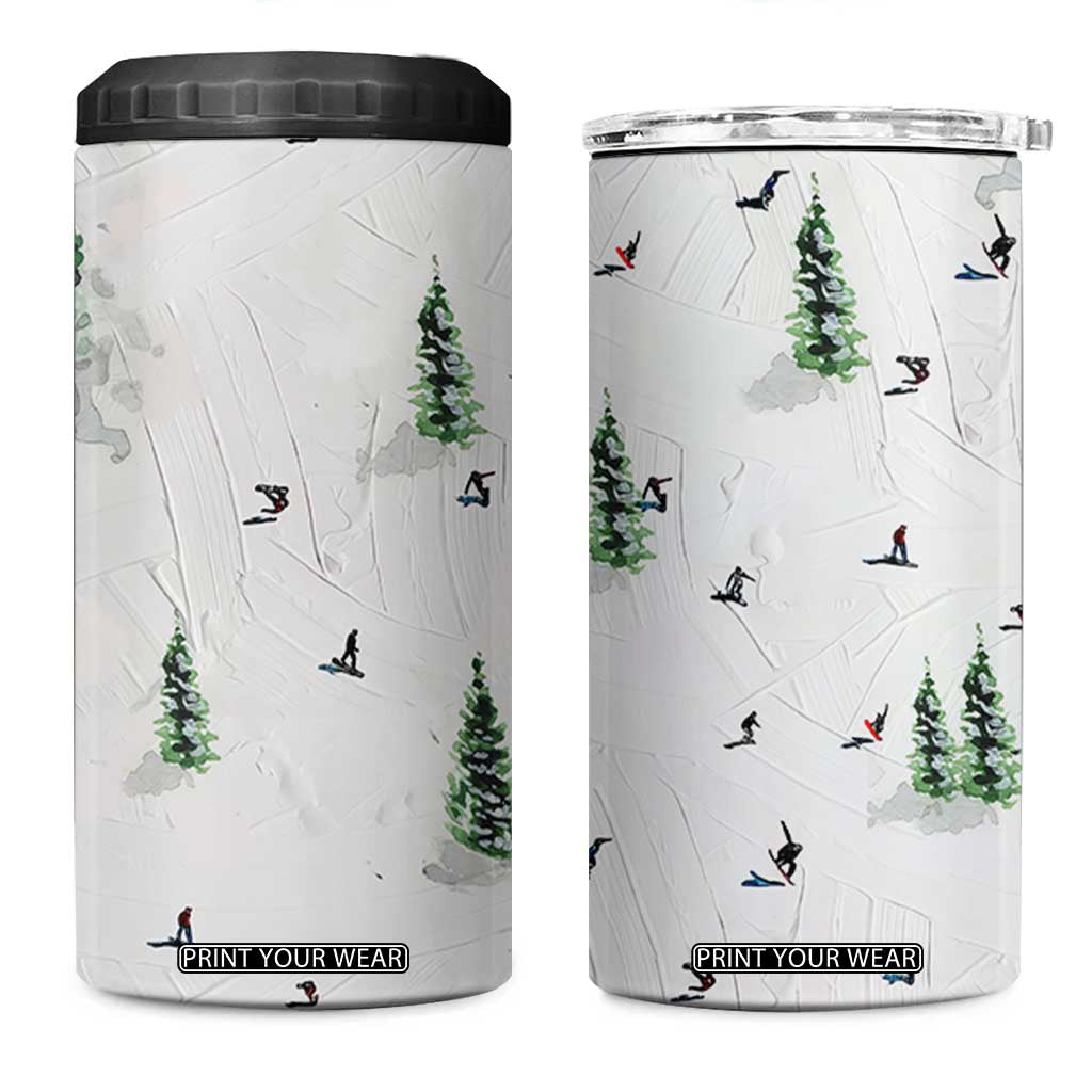 Skiing Gifts 4 in 1 Can Cooler Tumbler Funny Ski Gift for Skiers Downhill Skiing TB10 One Size: 16 oz White Print Your Wear