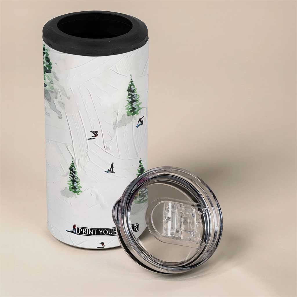 Skiing Gifts 4 in 1 Can Cooler Tumbler Funny Ski Gift for Skiers Downhill Skiing TB10 Print Your Wear