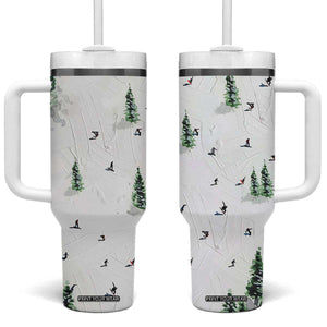 Skiing Gifts Tumbler With Handle Funny Ski Gift for Skiers Downhill Skiing TB10 One Size: 40 oz White Print Your Wear