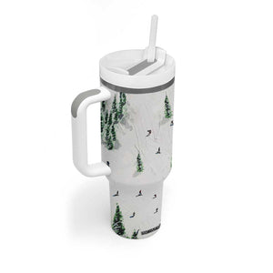 Skiing Gifts Tumbler With Handle Funny Ski Gift for Skiers Downhill Skiing TB10 Print Your Wear