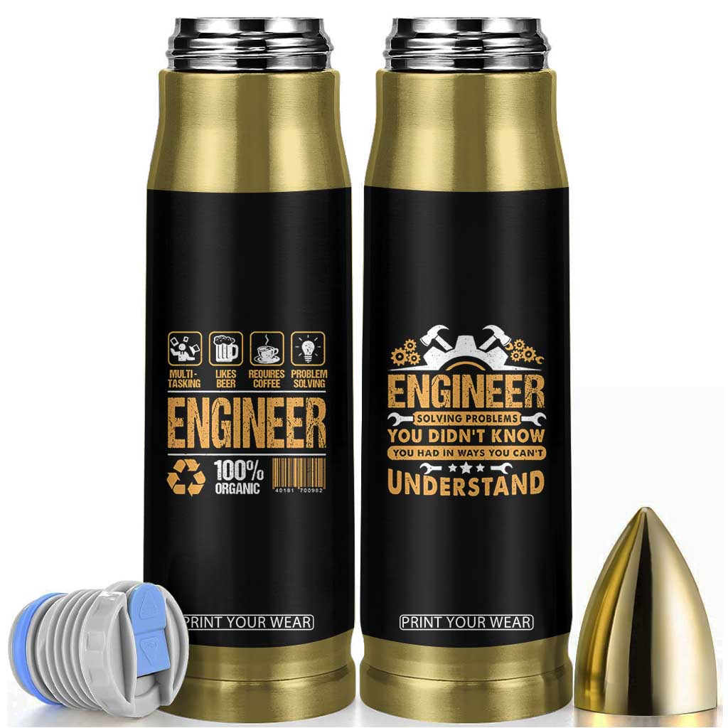 Engineer Gifts Bullet Tumbler Mechanical Aerospace Engineering TB10 Black Print Your Wear
