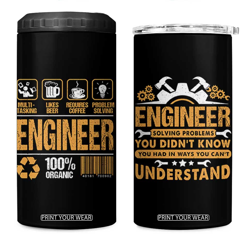 Engineer Gifts 4 in 1 Can Cooler Tumbler Mechanical Aerospace Engineering TB10 One Size: 16 oz Black Print Your Wear