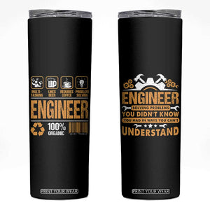 Engineer Gifts Skinny Tumbler Mechanical Aerospace Engineering TB10 Black Print Your Wear