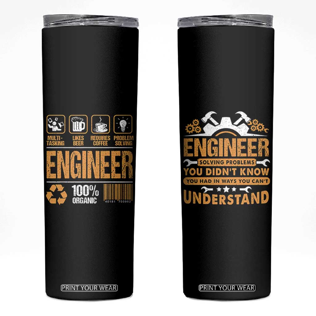 Engineer Gifts Skinny Tumbler Mechanical Aerospace Engineering TB10 Black Print Your Wear
