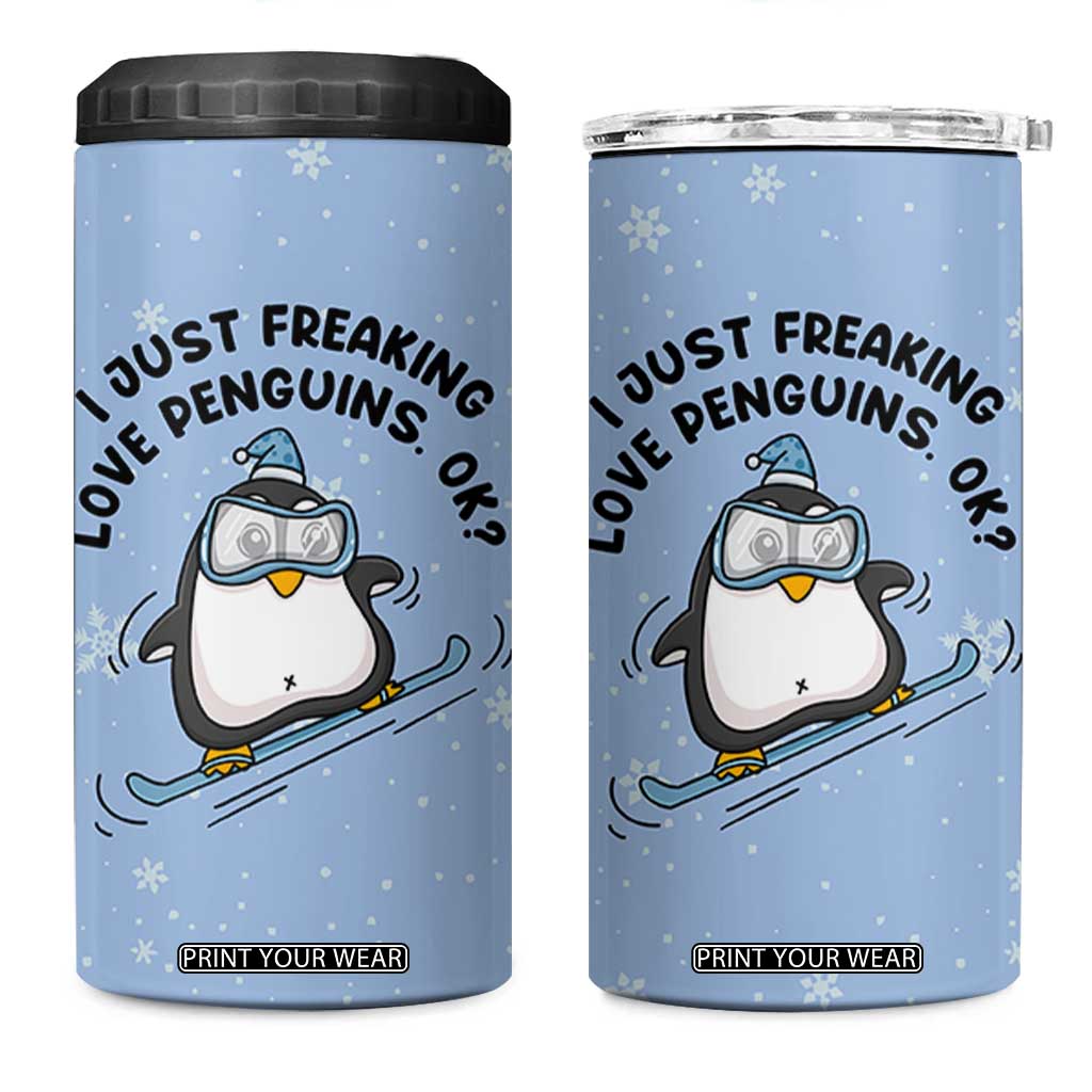 Penguin Gifts 4 in 1 Can Cooler Tumbler Gift For Girls Friends Teacher Girlfriend Who Loves Penguins TB10 One Size: 16 oz Blue Print Your Wear