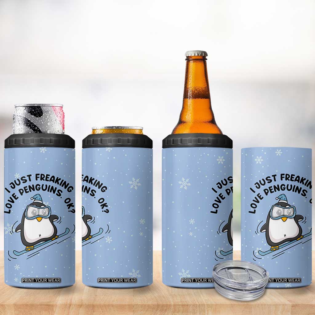 Penguin Gifts 4 in 1 Can Cooler Tumbler Gift For Girls Friends Teacher Girlfriend Who Loves Penguins TB10 Print Your Wear