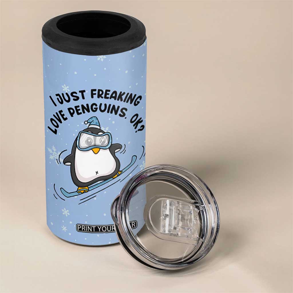 Penguin Gifts 4 in 1 Can Cooler Tumbler Gift For Girls Friends Teacher Girlfriend Who Loves Penguins TB10 Print Your Wear