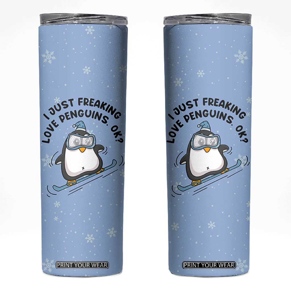 Penguin Gifts Skinny Tumbler Gift For Girls Friends Teacher Girlfriend Who Loves Penguins TB10 Blue Print Your Wear