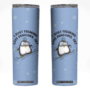 Penguin Gifts Skinny Tumbler Gift For Girls Friends Teacher Girlfriend Who Loves Penguins TB10 Blue Print Your Wear