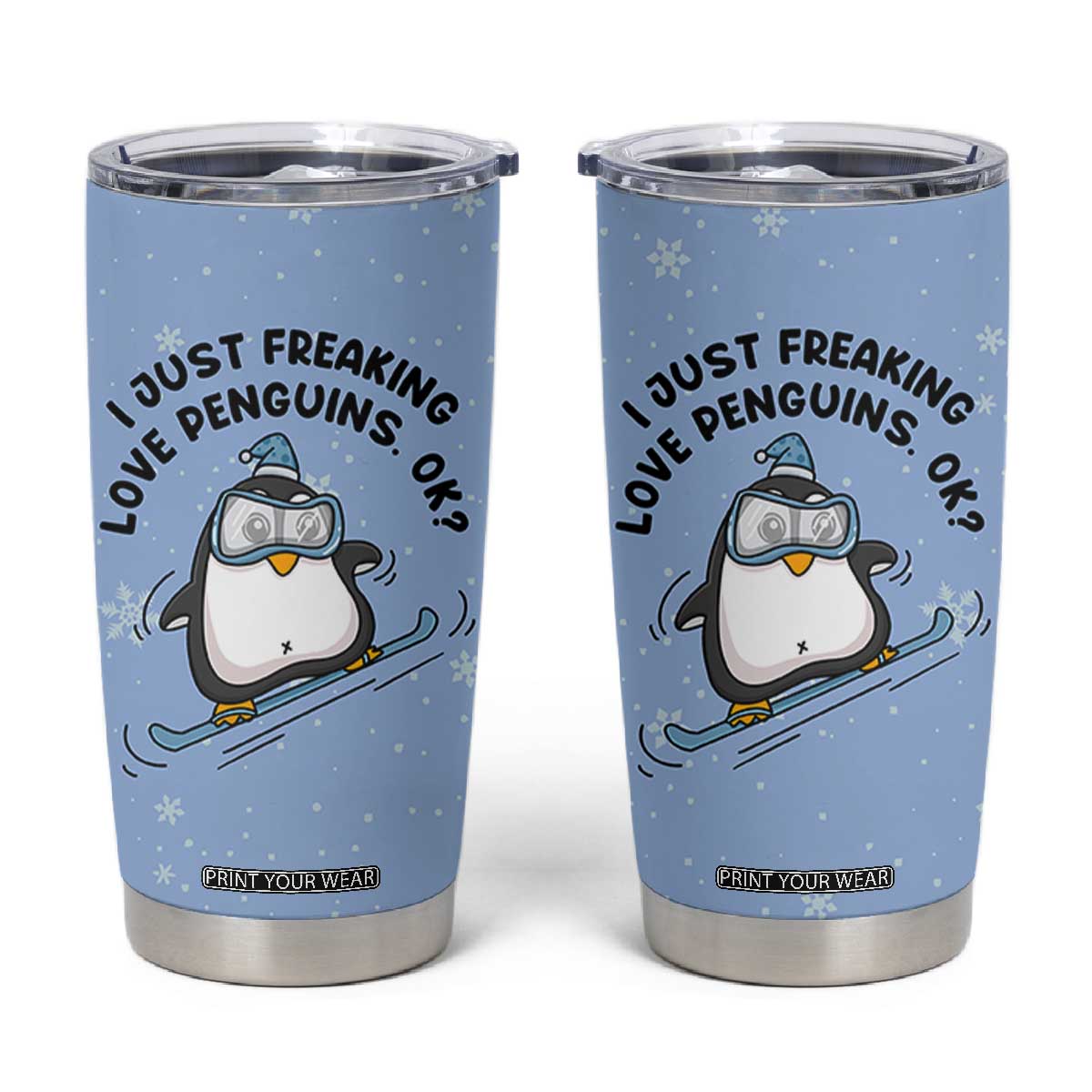 Penguin Gifts Tumbler Cup Gift For Girls Friends Teacher Girlfriend Who Loves Penguins TB10 Blue Print Your Wear