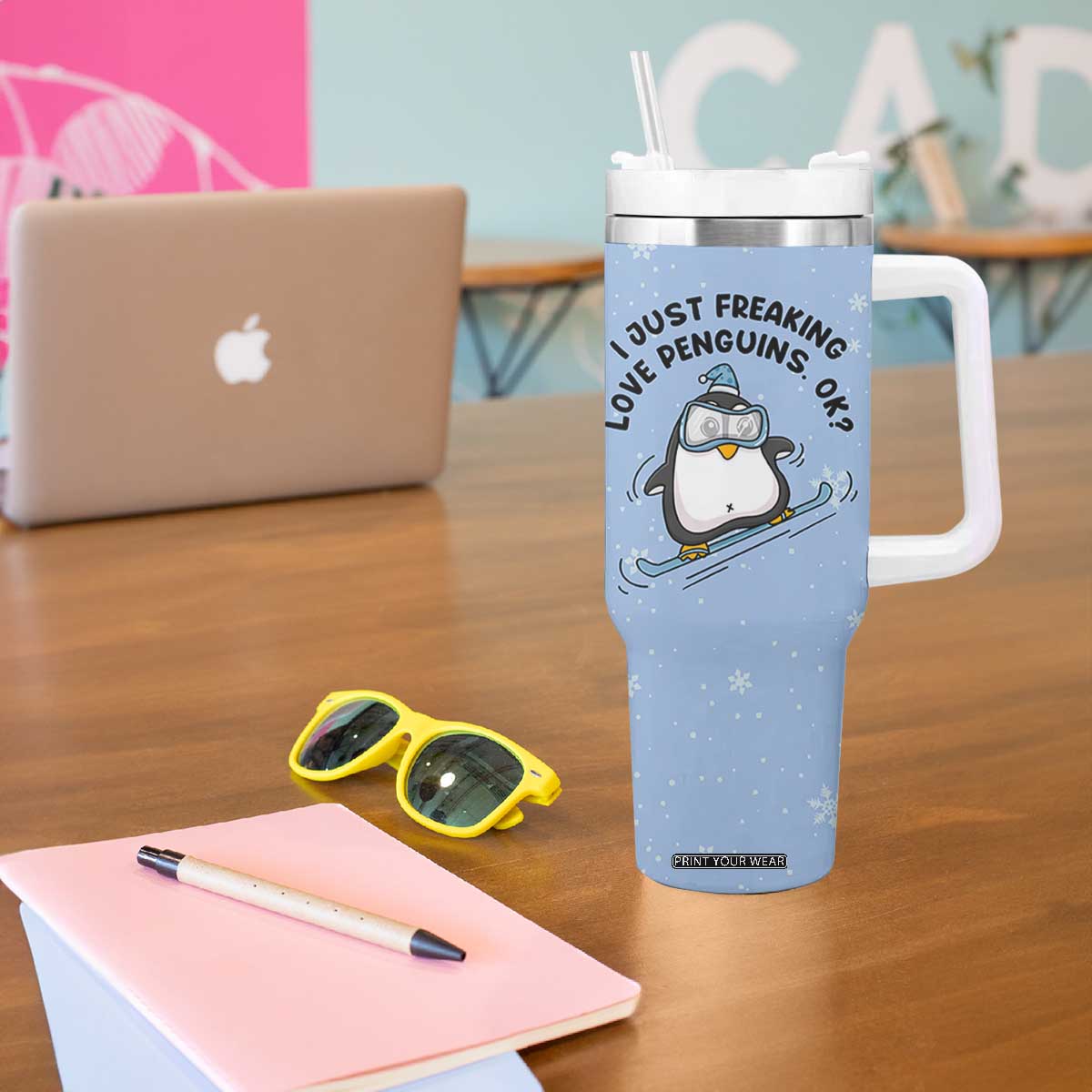 Penguin Gifts Tumbler With Handle Gift For Girls Friends Teacher Girlfriend Who Loves Penguins TB10 Print Your Wear