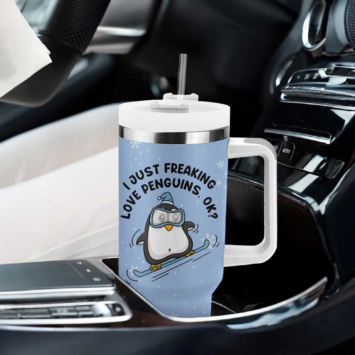 Penguin Gifts Tumbler With Handle Gift For Girls Friends Teacher Girlfriend Who Loves Penguins TB10 Print Your Wear