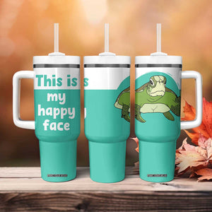 Funny Resting Face Tumbler With Handle This Is My Happy Face Sea Turtle Gifts TB10 Print Your Wear