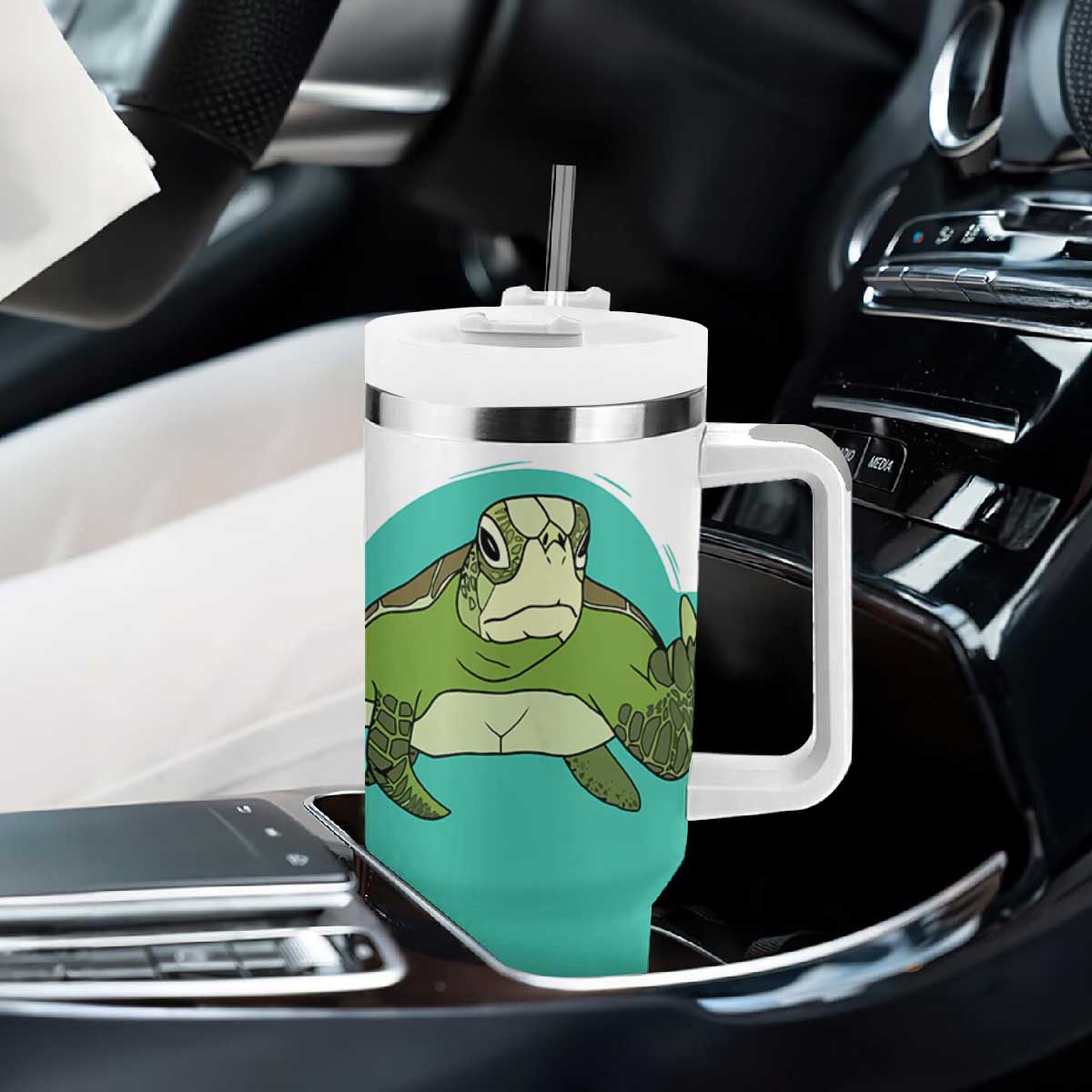 Funny Resting Face Tumbler With Handle This Is My Happy Face Sea Turtle Gifts TB10 Print Your Wear