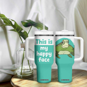 Funny Resting Face Tumbler With Handle This Is My Happy Face Sea Turtle Gifts TB10 Print Your Wear