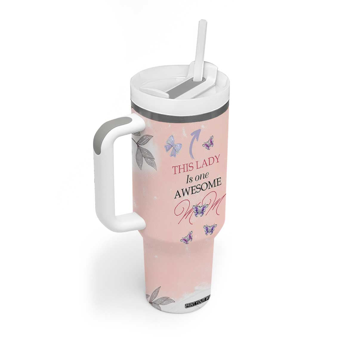 Birthday Gifts For Mom Tumbler With Handle This Lady Is One Awesome Mom Mothers Day Gifts TB10 Print Your Wear