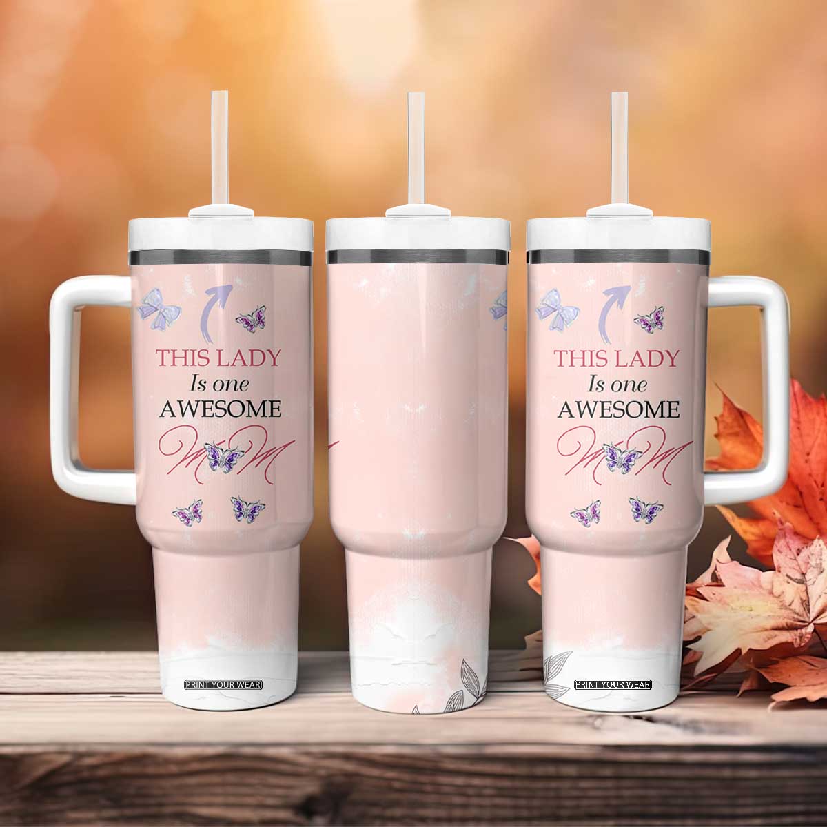 Birthday Gifts For Mom Tumbler With Handle This Lady Is One Awesome Mom Mothers Day Gifts TB10 Print Your Wear