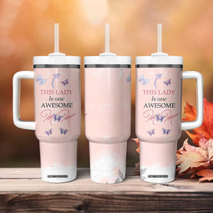 Birthday Gifts For Mom Tumbler With Handle This Lady Is One Awesome Mom Mothers Day Gifts TB10 Print Your Wear