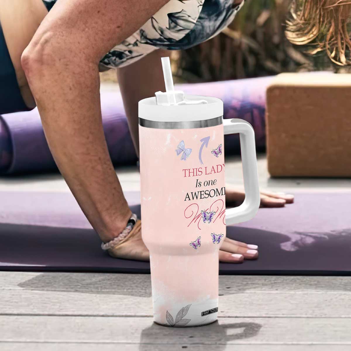 Birthday Gifts For Mom Tumbler With Handle This Lady Is One Awesome Mom Mothers Day Gifts TB10 Print Your Wear