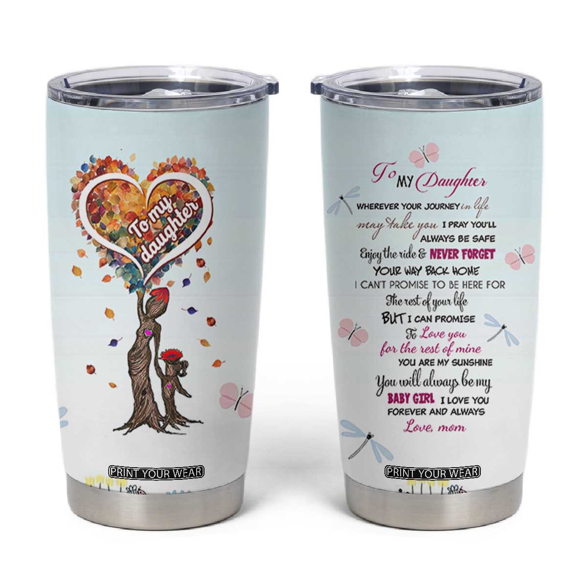 Daughter Gift From Mom Tumbler Cup Valentines Day Gifts For Daughters TB10 Pastel Print Your Wear