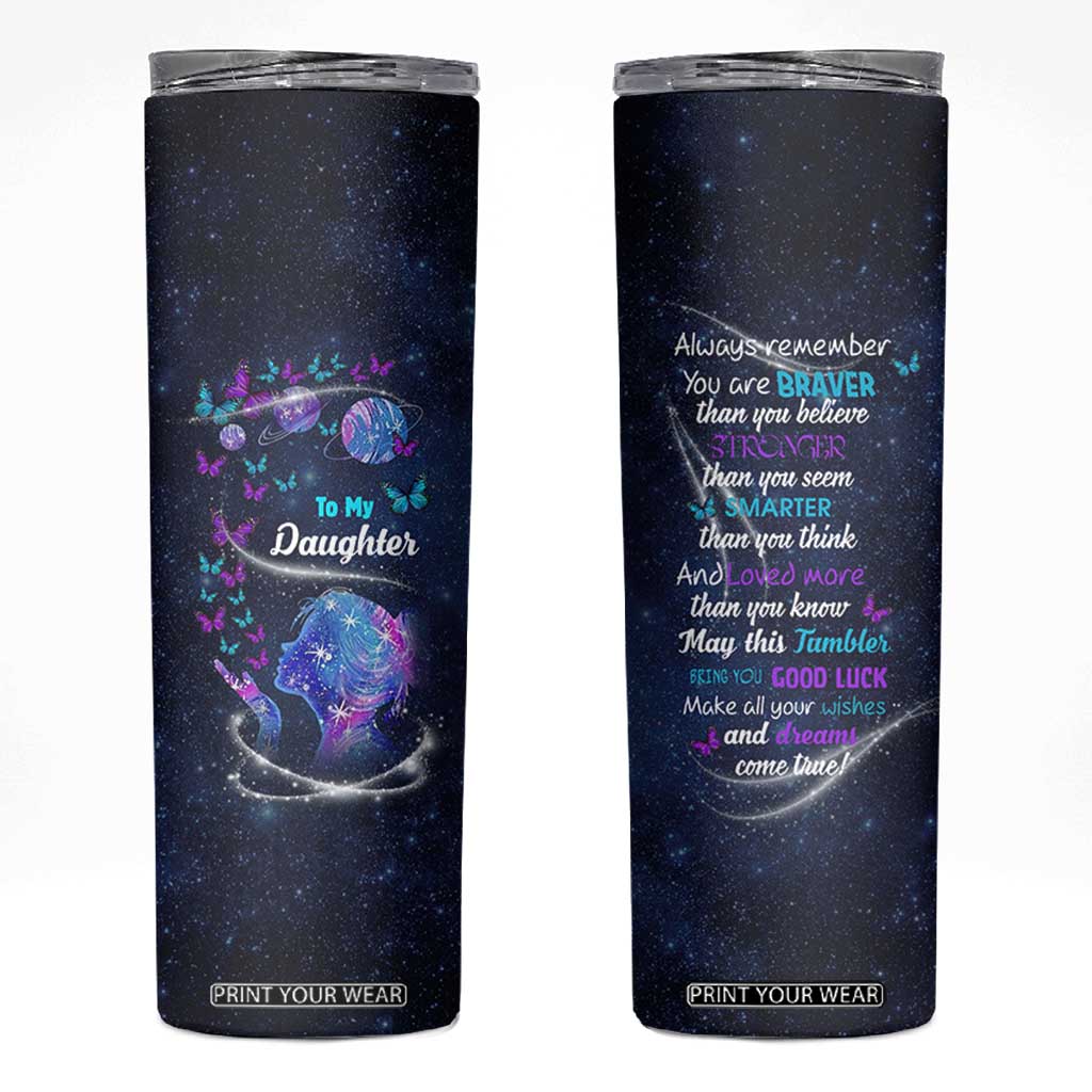 Daughter Gifts Skinny Tumbler Valentines Day Gift For Daughters Adult TB10 Galaxy Print Your Wear