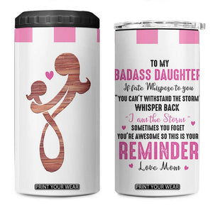Funny Daughter Gifts 4 in 1 Can Cooler Tumbler To My Badass Daughter From Mom Adult Daughter Birthday Gifts Ideas TB10 One Size: 16 oz White Print Your Wear