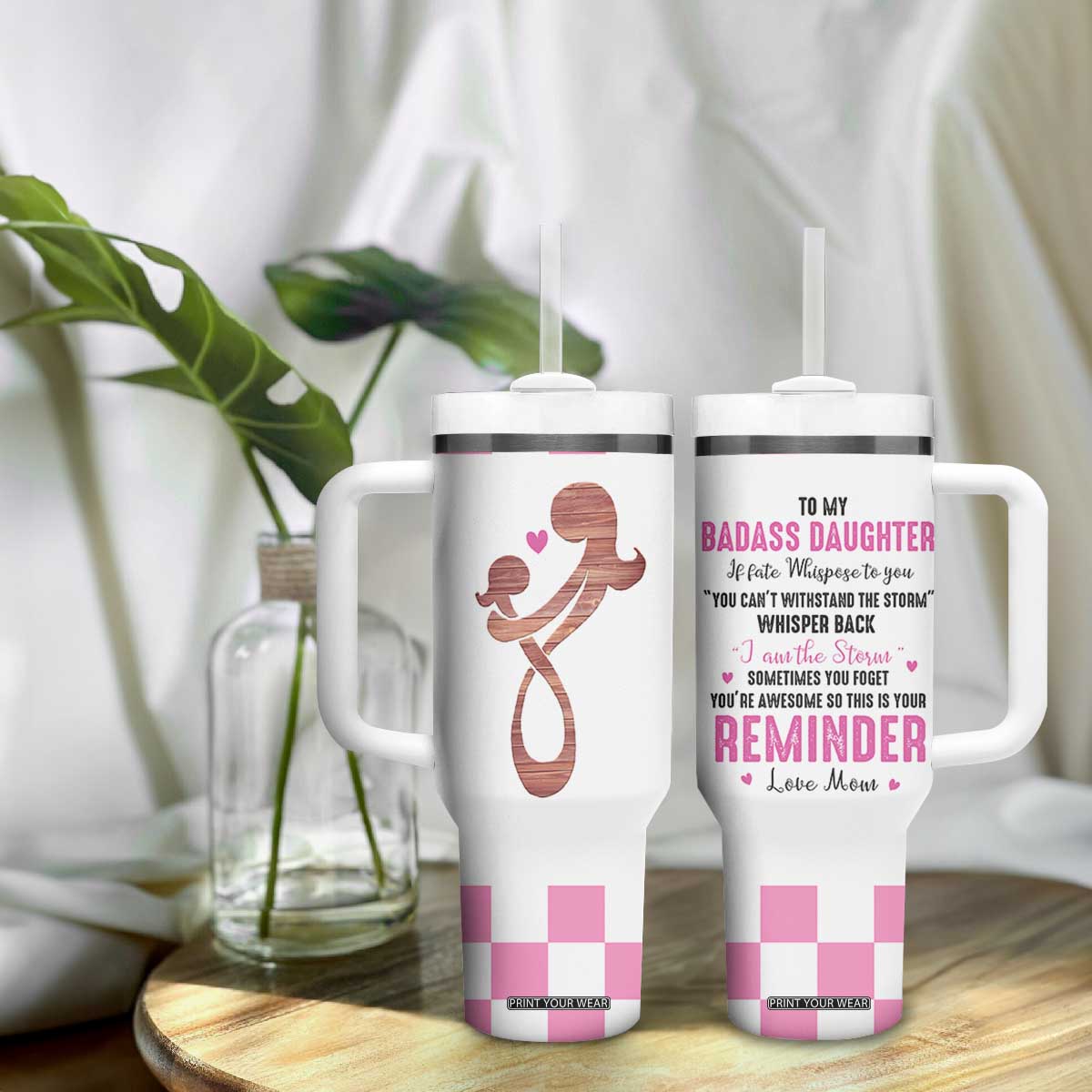 Funny Daughter Gifts Tumbler With Handle To My Badass Daughter From Mom Adult Daughter Birthday Gifts Ideas TB10 Print Your Wear