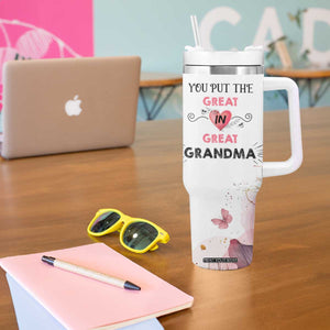 Mothers Day Grandma Tumbler With Handle You Put the Great in Great Grandma TB10 Print Your Wear