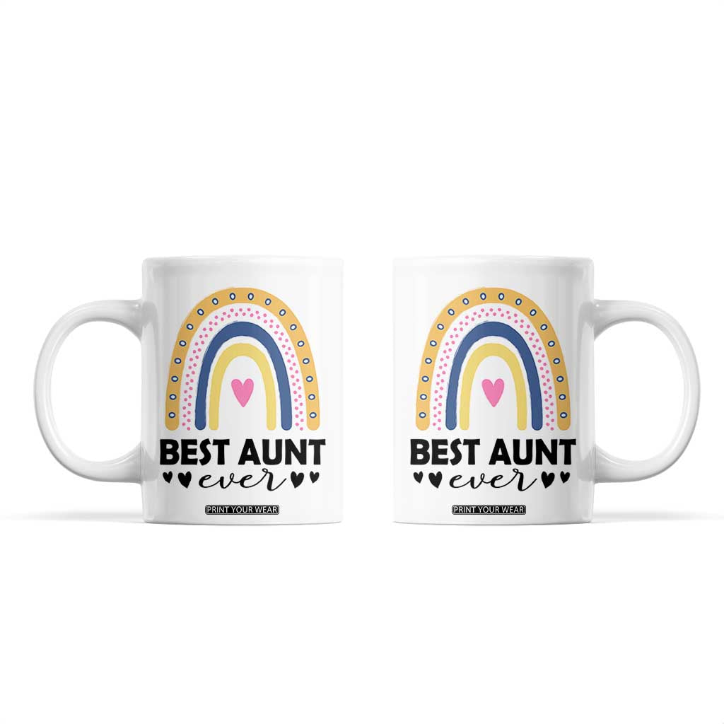 Gift For Aunt Coffee Mug Flower Aunts Gifts For Birthday Christmas Mothers Day Best Aunt Ever TB10 White Print Your Wear