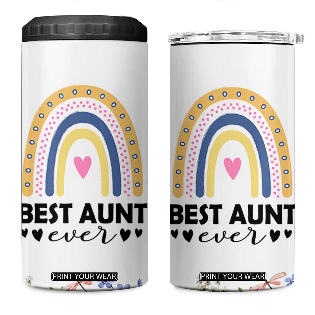 Gift For Aunt 4 in 1 Can Cooler Tumbler Flower Aunts Gifts For Birthday Christmas Mothers Day Best Aunt Ever TB10 One Size: 16 oz White Print Your Wear