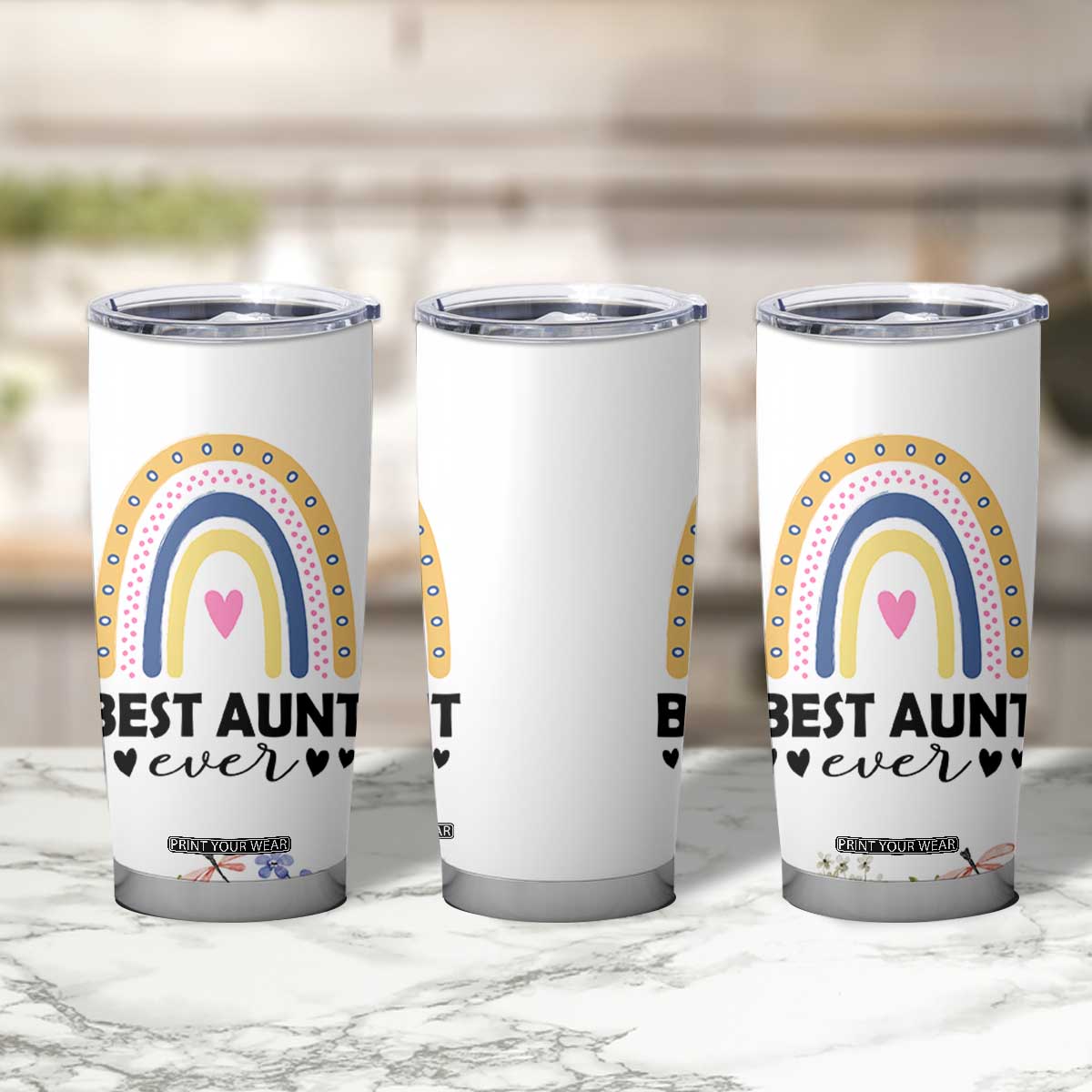 Gift For Aunt Tumbler Cup Flower Aunts Gifts For Birthday Christmas Mothers Day Best Aunt Ever TB10 Print Your Wear