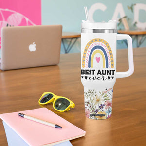 Gift For Aunt Tumbler With Handle Flower Aunts Gifts For Birthday Christmas Mothers Day Best Aunt Ever TB10 Print Your Wear