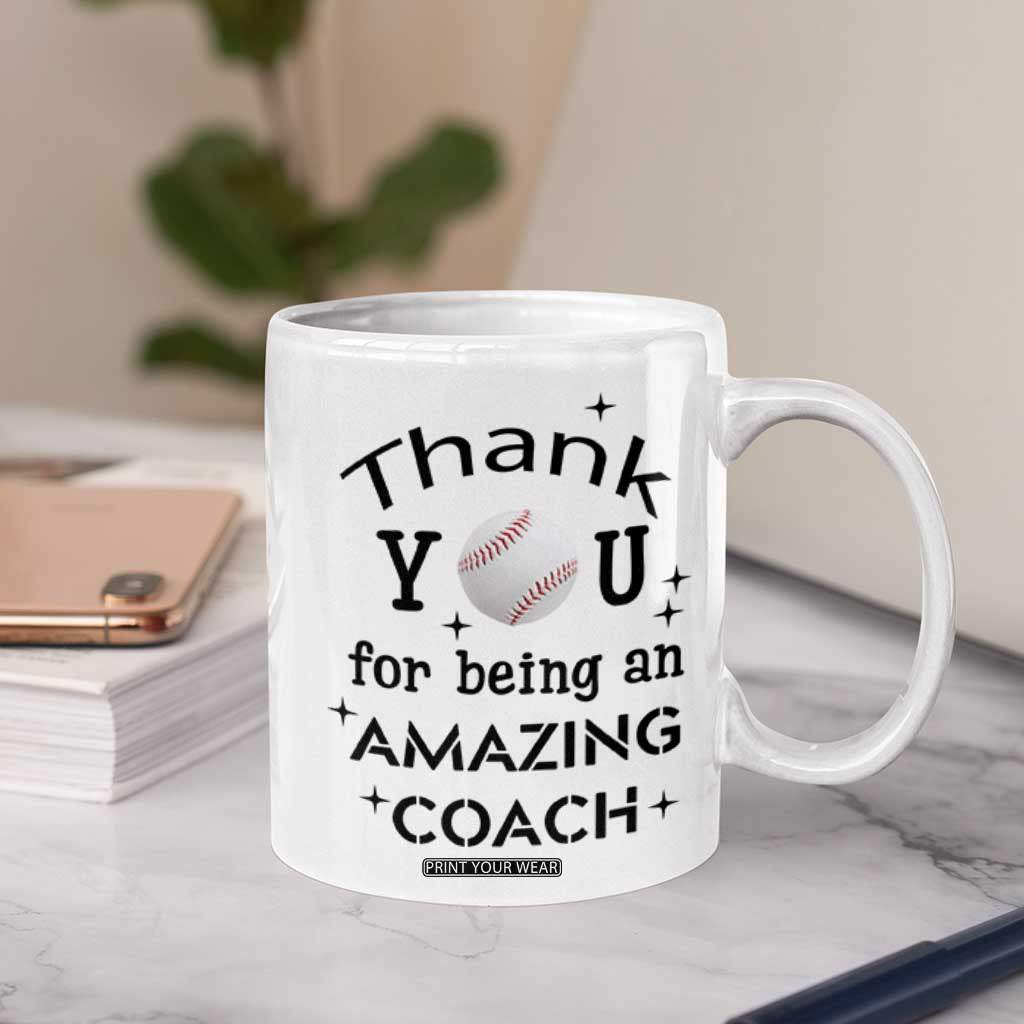Baseball Coach Gifts Coffee Mug Thank You Coaches Appreciation Retirement Gift TB10 Print Your Wear