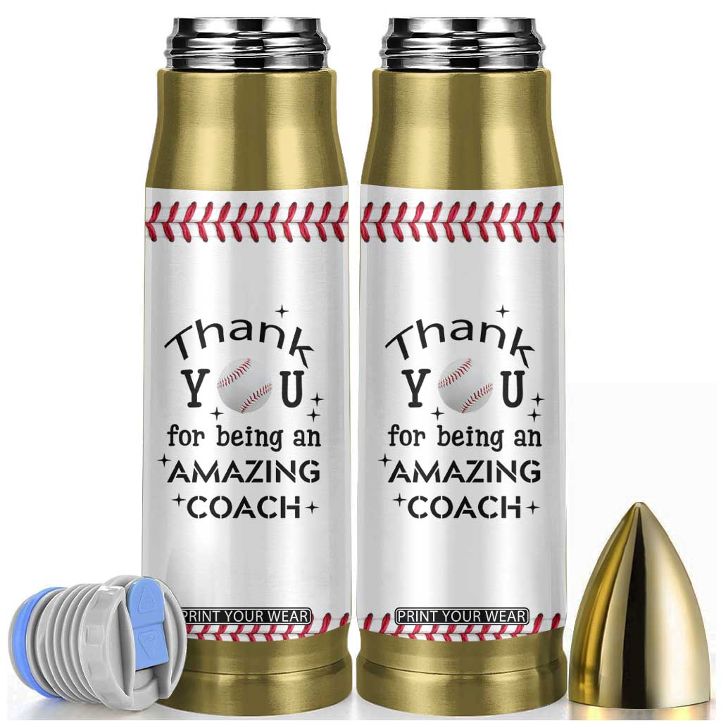 Baseball Coach Gifts Bullet Tumbler Thank You Coaches Appreciation Retirement Gift TB10 White Print Your Wear