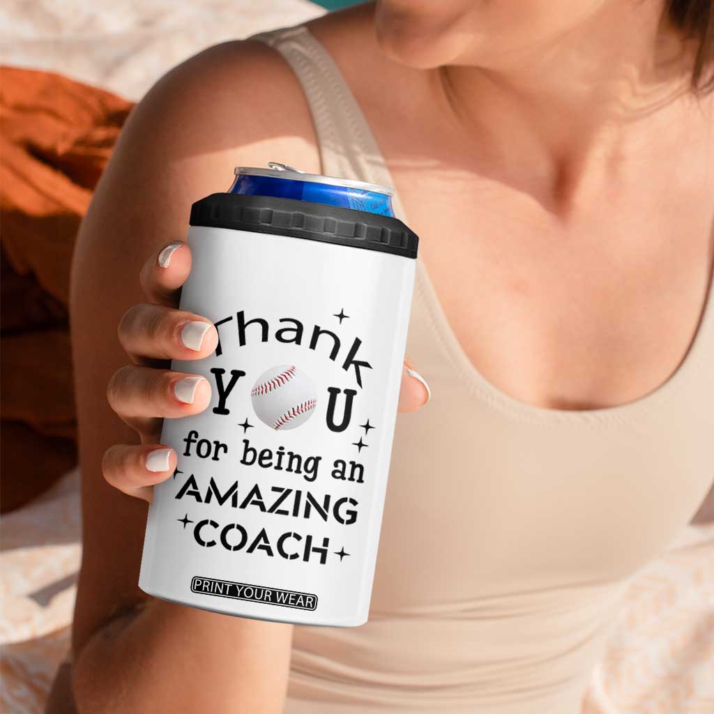 Baseball Coach Gifts 4 in 1 Can Cooler Tumbler Thank You Coaches Appreciation Retirement Gift TB10 Print Your Wear