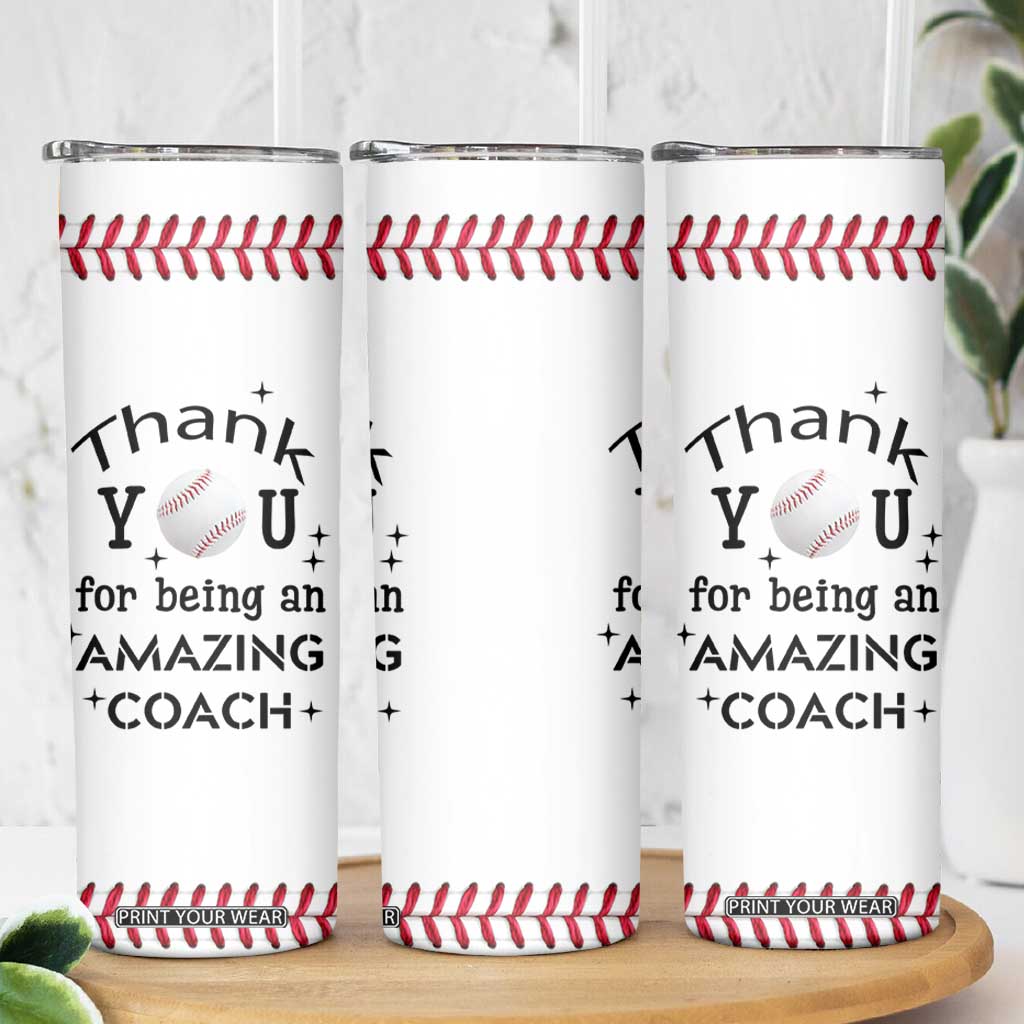 Baseball Coach Gifts Skinny Tumbler Thank You Coaches Appreciation Retirement Gift TB10 Print Your Wear