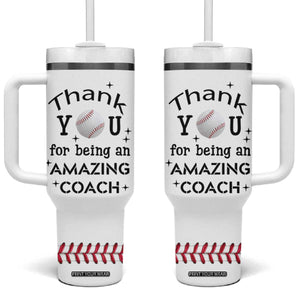 Baseball Coach Gifts Tumbler With Handle Thank You Coaches Appreciation Retirement Gift TB10 One Size: 40 oz White Print Your Wear