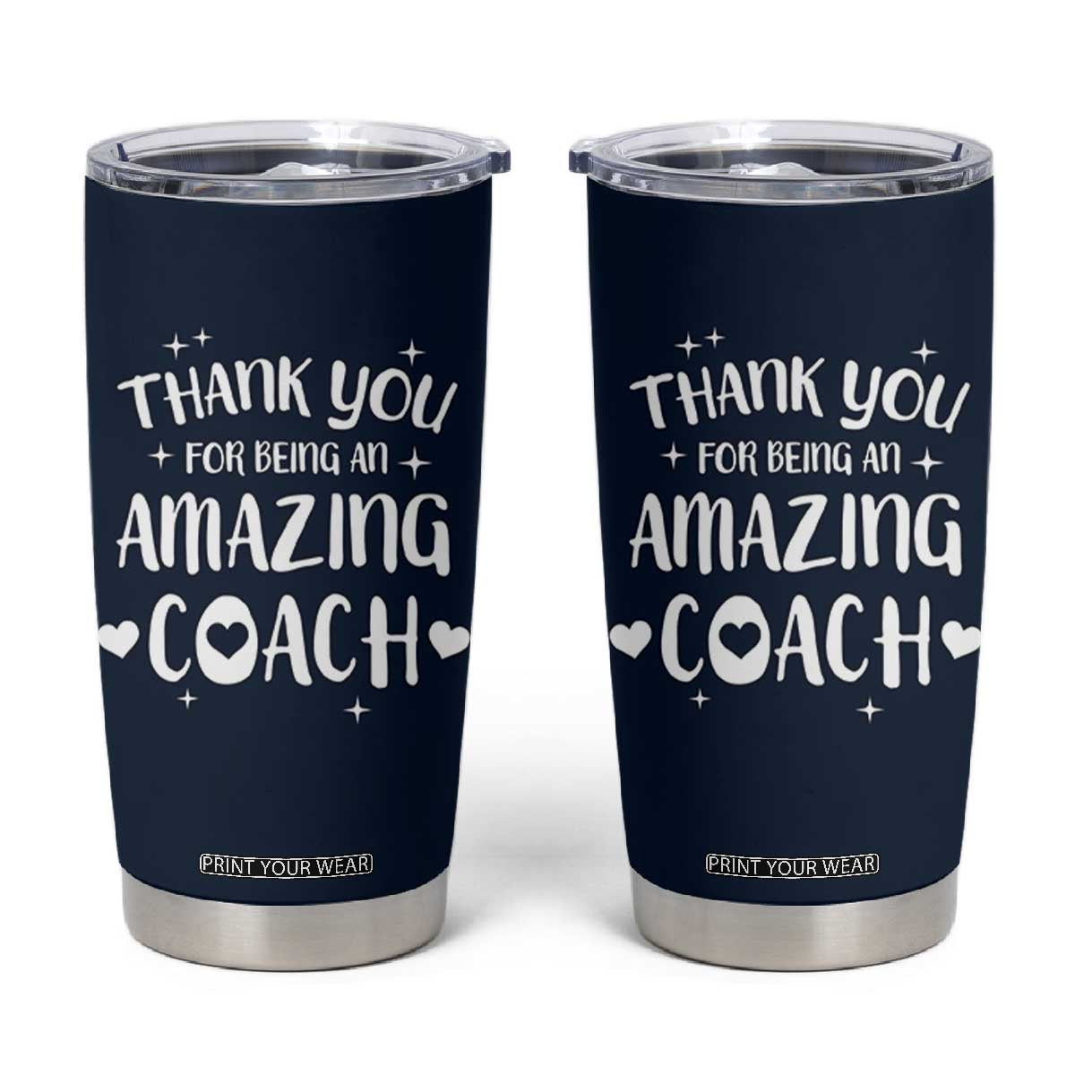 Coach Thank You Tumbler Cup Basketball Football Sports Coach Appreciation Gifts TB10 Navy Print Your Wear