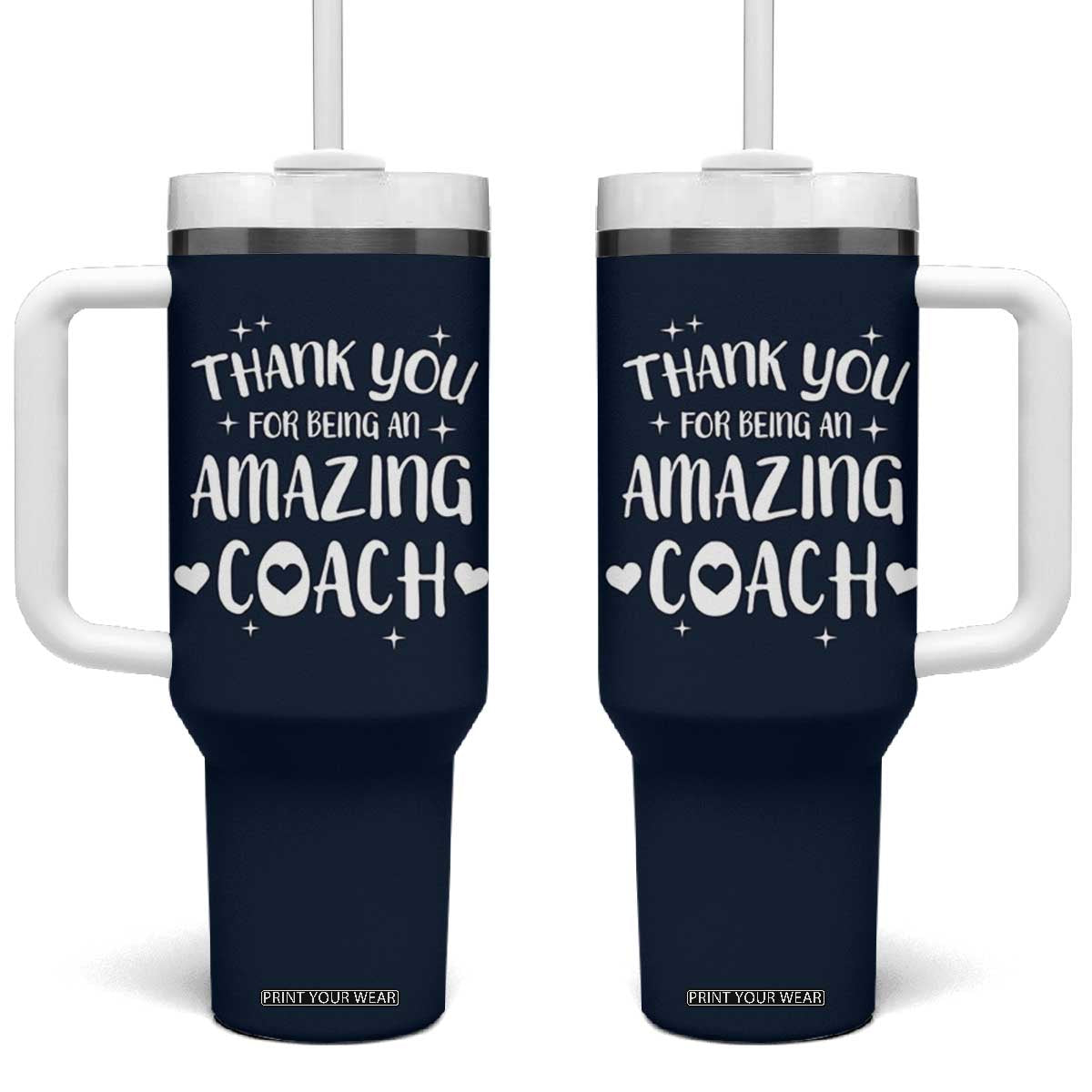 Coach Thank You Tumbler With Handle Basketball Football Sports Coach Appreciation Gifts TB10 One Size: 40 oz Navy Print Your Wear