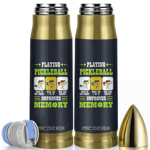 Playing Pickleball Improves Memory Bullet Tumbler Gift for Pickle Ball Lovers Pickleballs Coach Player TB10 Navy Print Your Wear