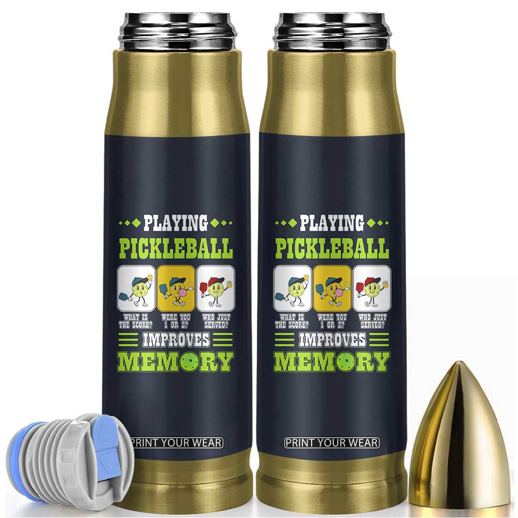 Playing Pickleball Improves Memory Bullet Tumbler Gift for Pickle Ball Lovers Pickleballs Coach Player TB10 Navy Print Your Wear