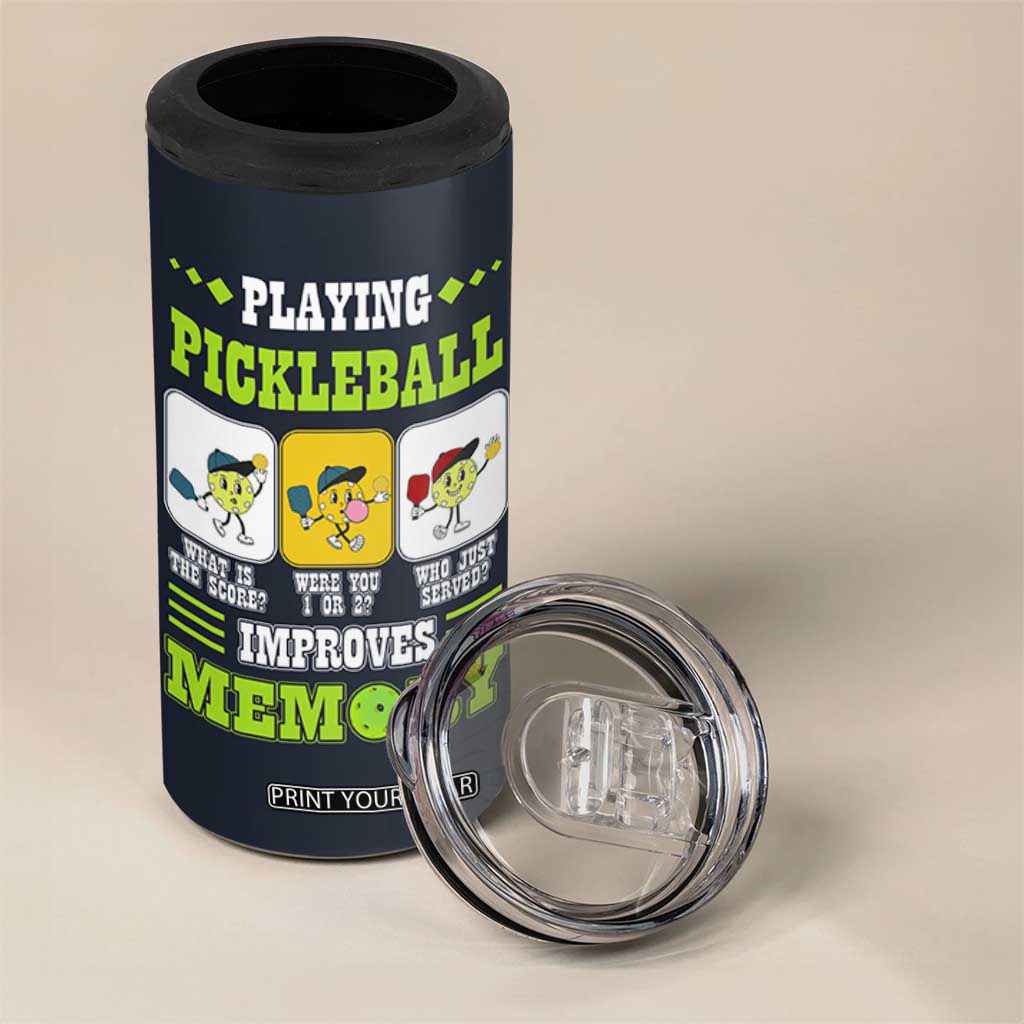 Playing Pickleball Improves Memory 4 in 1 Can Cooler Tumbler Gift for Pickle Ball Lovers Pickleballs Coach Player TB10 Print Your Wear