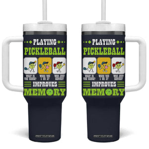 Playing Pickleball Improves Memory Tumbler With Handle Gift for Pickle Ball Lovers Pickleballs Coach Player TB10 One Size: 40 oz Navy Print Your Wear