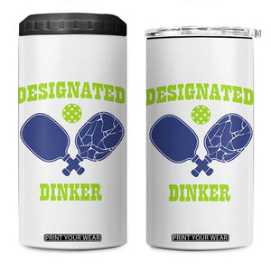 Funny Pickleball 4 in 1 Can Cooler Tumbler Designated Dinker Dink Responsibly TB10 One Size: 16 oz White Print Your Wear