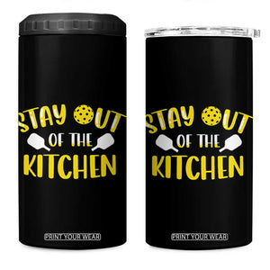 Funny Pickleball Player 4 in 1 Can Cooler Tumbler Stay Out Of The Kitchen TB10 One Size: 16 oz Black Print Your Wear