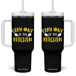 Funny Pickleball Player Tumbler With Handle Stay Out Of The Kitchen TB10 One Size: 40 oz Black Print Your Wear