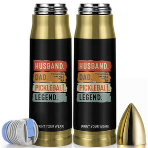 Husband Dad Pickleball Legend Bullet Tumbler Retro Pickleball Gift for Him Fathers Day TB10 Black Print Your Wear