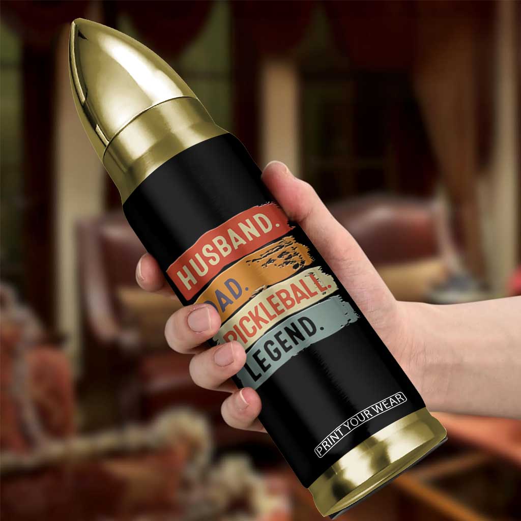 Husband Dad Pickleball Legend Bullet Tumbler Retro Pickleball Gift for Him Fathers Day TB10 Print Your Wear